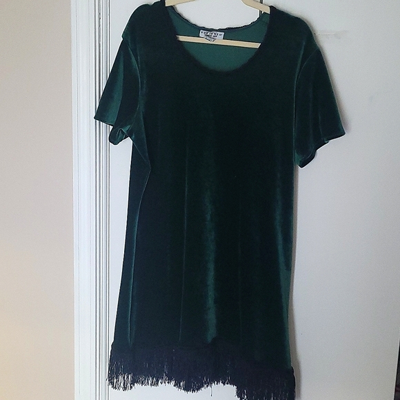 Sostanza Dresses & Skirts - Sostanza green velour dress XL